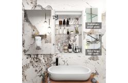 China Modern Floating Bathroom Vanity Set With LED Mirror And Light Medicine Cabinet supplier