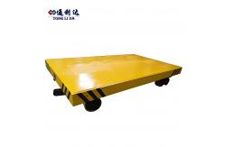 China Electric Flatbed Yellow Automatic Transfer Trolley / AGV Cart Transfer supplier