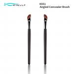 Wooden Handle Angled Concealer Brush Eye Makeup Brushes For Dark Circles Puffiness for sale