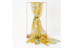 China Wholesale Custom  Scarves Print Silk  Fabric Infinity Scarf for Women supplier