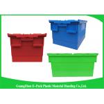 Customzized Plastic Moving Boxes Attached Lid Containers For Warehouse