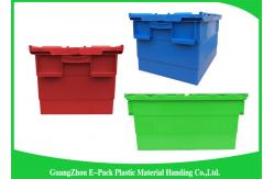 China Customzized Plastic Moving Boxes Attached Lid Containers For Warehouse supplier