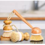 Natural Bamboo Sisal Dishes Scrub Brush 3 Piece Set for sale