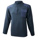 500gsm Knit Quarter Zip Pullover Polo Shirts 100% Acrylic With Gussets for sale