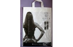 China Custom Printed Plastic Bags with Handles For Cosmetics , White / Black supplier