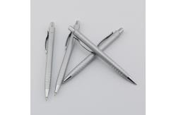 China Wholesale Metal Silver Ball Pen With Custom Logo 1.0mm Smooth Writing Pen supplier