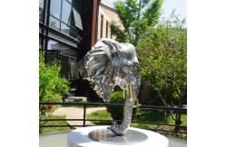 China Custom Stainless Steel Casting Elephant Head Sculpture With Mirror Polishing Finish supplier