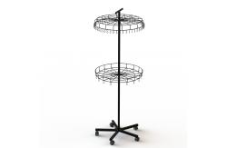 China Knock Down Construction 2 Tier Hooks Metal Floor Display Stands supplier