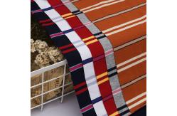 China Weft Knitting Cotton Pique Fabric Yarn Dyed Striped Stretch T Shirt Material supplier