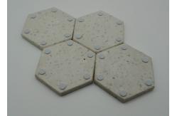 China Hexagonal Terrazzo Coasters Set Diameter 11cm Backside With Rubber Pads supplier