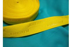 China 100% Polyester / Nylon Knitted Folded Elastic Ribbon With Logo Embossed supplier