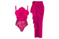 China Elasticity Nylon Three Swimwear Set for Women Beach Pool Summer Fun supplier