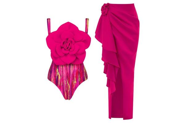 Elasticity Nylon Three Swimwear Set for Women Beach Pool Summer Fun