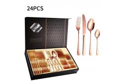 China Customized Metal Cutlery Set Luxury Elegant 24 Piece Flatware Set supplier