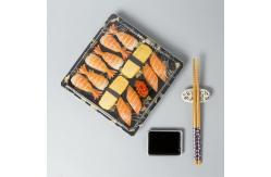 China Square Japanese Disposable Plastic Food Container Party Takeaway Sushi Trays With Lid supplier