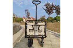 China White Extended Four Wheel Camping Garden Folding Cart Hold Folding Table PVC Wheel supplier