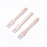 85mm Birchwood Compostable Disposable Wooden Utensils Chip Forks Bulk For Fruit Snack for sale
