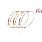 SS304 Twisted Expandable Movable Bead Womens Engraved Bracelets for sale