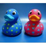Lovely Heart Shaped Custom Rubber Ducks Pink / Blue Color Toys Retail EN71 for sale