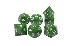 China Green Marble Natural Resin RPG Dice Multi - Noodle Dnd Dice Set supplier