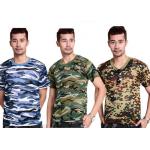 Professional Unisex Cotton Military T Shirts Round Neck Edging Double Line Hem for sale