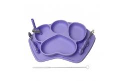 China Silicone Baby Bpa Free Suction Bowl Set Tableware Customized With Straw supplier