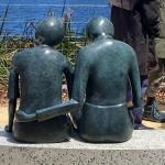 Garden 1.2m High Custom Bronze Sculpture Artists Of Double Figures