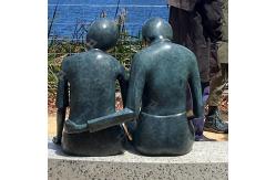 China Garden 1.2m High Custom Bronze Sculpture Artists Of Double Figures supplier