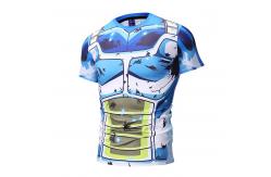 China Cosplay Vegeta Cartoon T Shirt / Casual Anime Game Men Workout Tops supplier