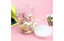 China Recyclable 12oz Round airtight Plastic Jar With Black Lid supplier