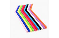 China Custom Foldable Reusable Silicone Drinking Straws Eco Friendly With Cleaning Brush supplier