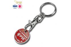China Angel Laser Euro Trolley Coin Keyring Personalised Keychain Shopping Cart Coin Holder supplier