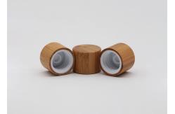 China Bamboo Covered Plastic Screw Cap With Insert For Bottles 24mm supplier