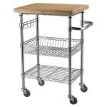 Chrome Finish Kitchen Wire Utility Cart With Wheels Multifunctional for sale