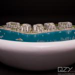 DAR GLOBAL Mini Architecture Models Block Building Design 1:250 Qatar Les Vagues for sale