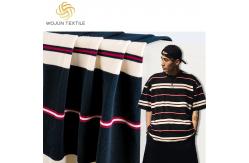 China Double Yarn Striped Shirt Fabric , Combing Striped Cotton Knit Fabric supplier