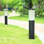 Solar Stainless Steel Bollard Lights Bright LED for Garden Yard Path for sale