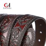 Retro Embossed Men'S Casual Leather Belt 3.8CM Solid Pattern
