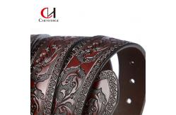 China Retro Embossed Men'S Casual Leather Belt 3.8CM Solid Pattern supplier