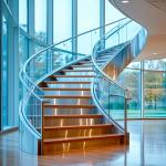 Modern PVD Coated Stainless Steel Handrails with Flat Saddle for Glass Railings