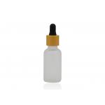 50ml Frosted Clear Oil Bottle Essential Oil Glass Bottles With Matte Gold Dropper for sale