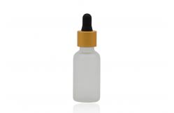 China 50ml Frosted Clear Oil Bottle Essential Oil Glass Bottles With Matte Gold Dropper supplier