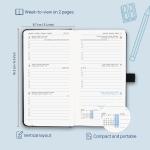 Light Green Hardback Mini Weekly Planner With Vertical Inner Pages
