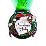 July Christmas Running Medals Marathon Finisher Award Flip Top Medal for sale