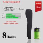 Polyester Cotton Heated Underwear Pants Unisex Lithium Ion for sale