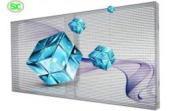 China TL10.42mm advertising led transparent screen , led glass display 83% transparency supplier