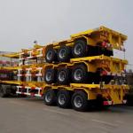 High Strength Low Alloy Steel 3 Axles 60T Payload 12 Units Twist Locks Skeleton Container Trailer for sale