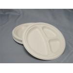 9 Or 10 Round Biodegradable Sugarcane Plates 3 Compartment for sale