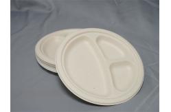 China 9 Or 10 Round Biodegradable Sugarcane Plates 3 Compartment supplier