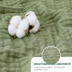 Breathable Layered Gauze Blanket Olive Green With Bohemian Style